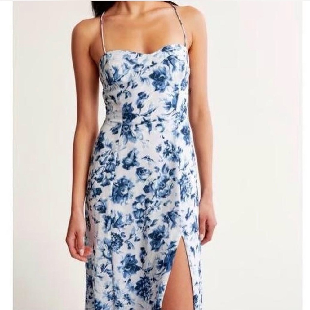 Abercrombie & Fitch Blue Floral Midi Dress